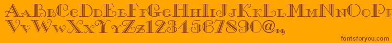 XGalle Font – Brown Fonts on Orange Background