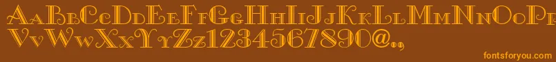 XGalle Font – Orange Fonts on Brown Background