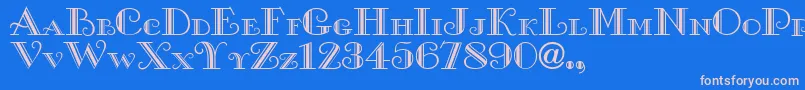 XGalle Font – Pink Fonts on Blue Background