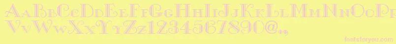 XGalle-Schriftart – Rosa Schriften auf gelbem Hintergrund