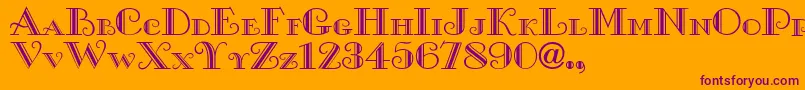 Czcionka XGalle – fioletowe czcionki na pomarańczowym tle