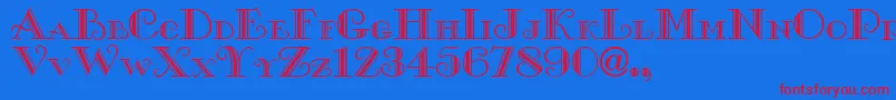 XGalle Font – Red Fonts on Blue Background