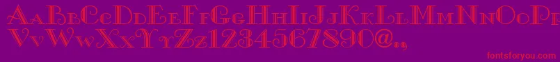 XGalle-Schriftart – Rote Schriften auf violettem Hintergrund