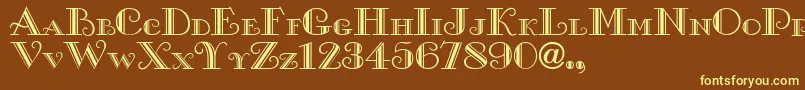 XGalle-fontti – keltaiset fontit ruskealla taustalla