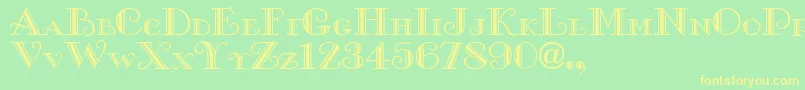 XGalle Font – Yellow Fonts on Green Background