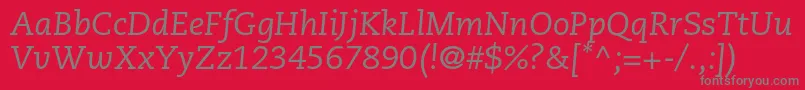 CaecilialtstdItalic Font – Gray Fonts on Red Background