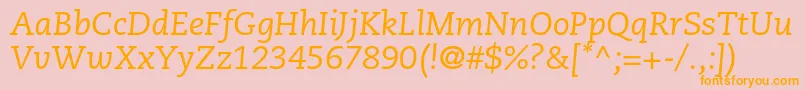 CaecilialtstdItalic Font – Orange Fonts on Pink Background