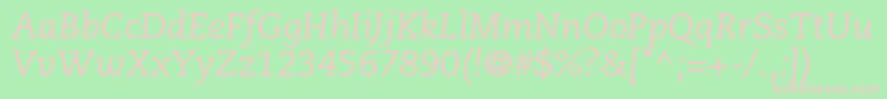 CaecilialtstdItalic Font – Pink Fonts on Green Background