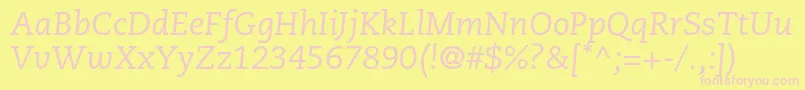 CaecilialtstdItalic Font – Pink Fonts on Yellow Background