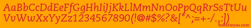 フォントCaecilialtstdItalic – オレンジの背景に赤い文字