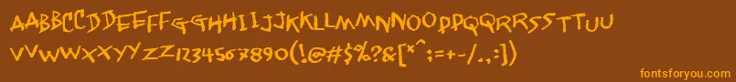 Jangly Font – Orange Fonts on Brown Background