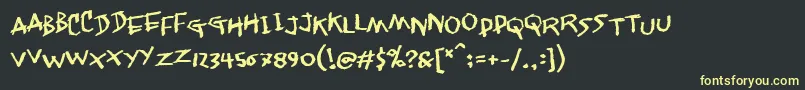 Jangly Font – Yellow Fonts on Black Background
