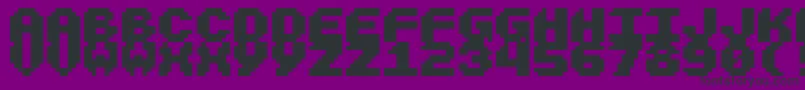 Weitere Informationen zur Larcher-Schriftart Larcher-Schriftart – Schwarze Schriften auf violettem Hintergrund