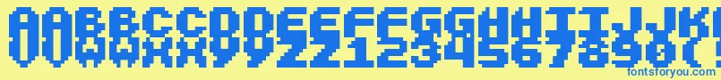 Larcher Font – Blue Fonts on Yellow Background