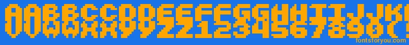 Larcher Font – Orange Fonts on Blue Background