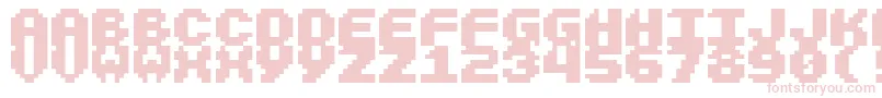 Fonte Larcher – fontes rosa em um fundo branco