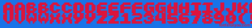 Larcher Font – Red Fonts on Blue Background