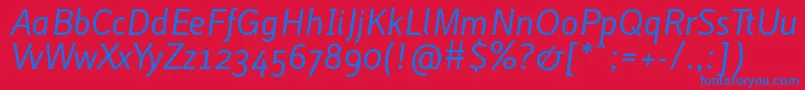 Lacui Font – Blue Fonts on Red Background