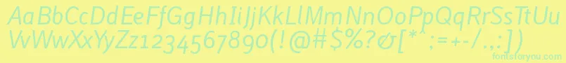 Шрифт Lacui – зелёные шрифты на жёлтом фоне