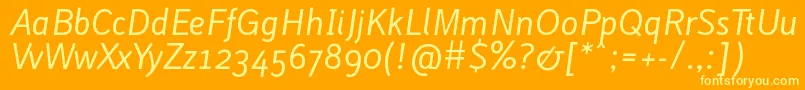 More about Lacui Font Lacui Font – Yellow Fonts on Orange Background