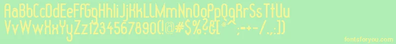 RedheadGoddessBold Font – Yellow Fonts on Green Background