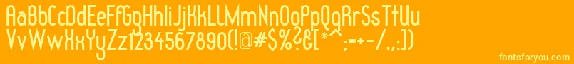 RedheadGoddessBold Font – Yellow Fonts on Orange Background