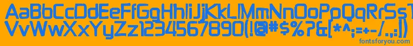 Zektonink Font – Blue Fonts on Orange Background