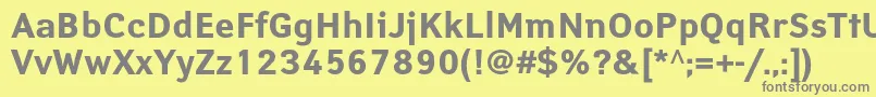 フォントYanuscBold – 黄色の背景に灰色の文字