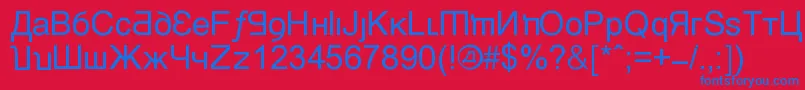 KremlinMinister Font – Blue Fonts on Red Background