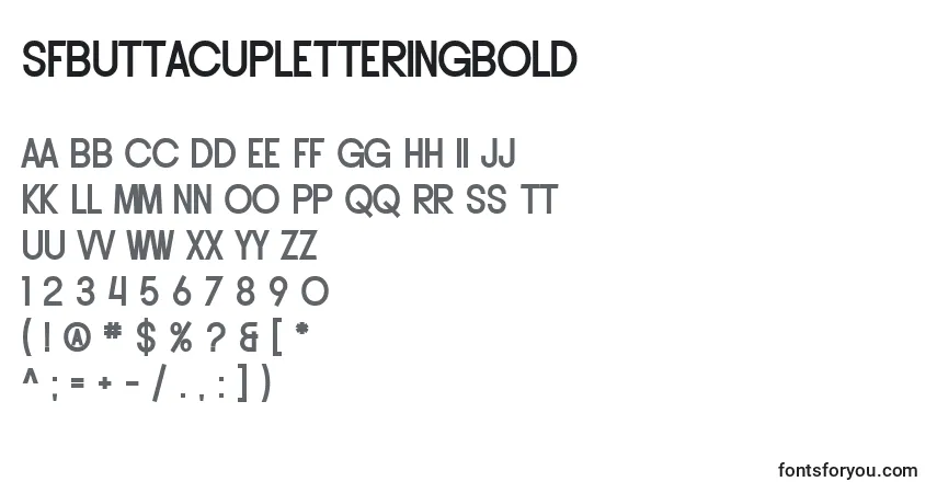 Шрифт SfButtacupLetteringBold – алфавит, цифры, специальные символы
