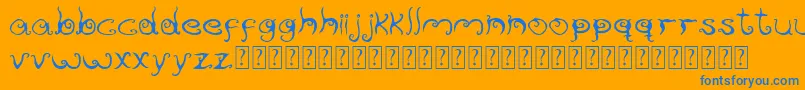 Reservoirink Font – Blue Fonts on Orange Background
