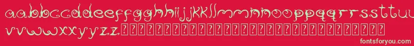 Reservoirink-Schriftart – Grüne Schriften auf rotem Hintergrund