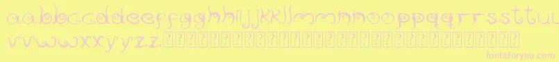 Reservoirink-fontti – vaaleanpunaiset fontit keltaisella taustalla