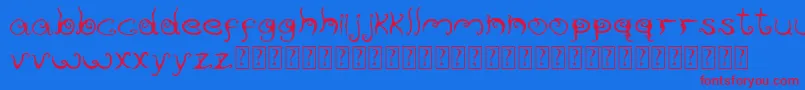 Reservoirink-Schriftart – Rote Schriften auf blauem Hintergrund