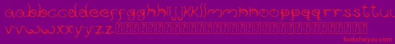 Reservoirink-Schriftart – Rote Schriften auf violettem Hintergrund