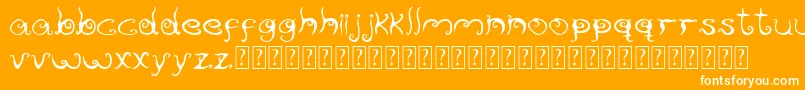 Reservoirink-Schriftart – Weiße Schriften auf orangefarbenem Hintergrund