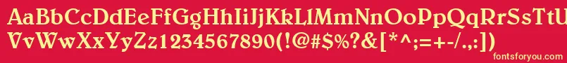 フォントBelweLtMedium – 黄色の文字、赤い背景