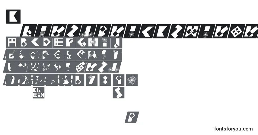 Czcionka Kfirstbricksmirored – alfabet, cyfry, specjalne znaki