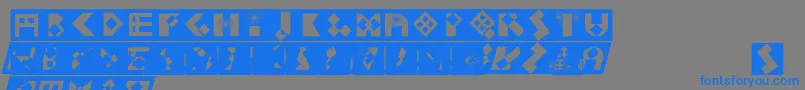 Kfirstbricksmirored Font – Blue Fonts on Gray Background