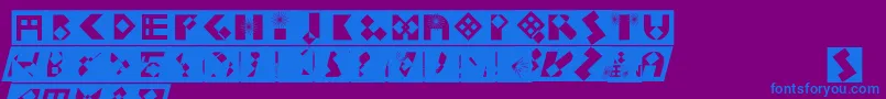 Kfirstbricksmirored Font – Blue Fonts on Purple Background