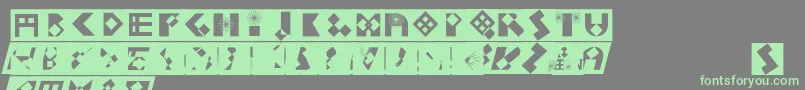 Kfirstbricksmirored Font – Green Fonts on Gray Background