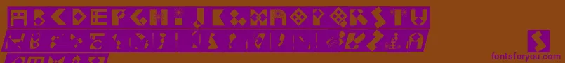 Kfirstbricksmirored Font – Purple Fonts on Brown Background