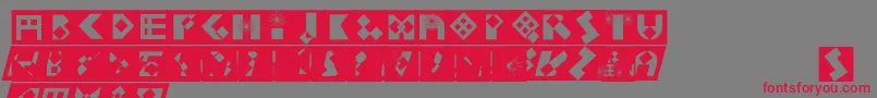 Kfirstbricksmirored Font – Red Fonts on Gray Background