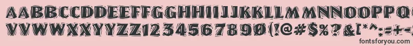 Linolettercutragged ffy-Schriftart – Schwarze Schriften auf rosa Hintergrund