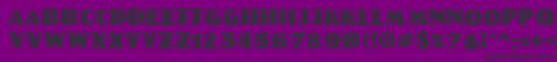 Linolettercutragged ffy Font – Black Fonts on Purple Background