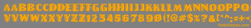 Linolettercutragged ffy Font – Orange Fonts on Gray Background