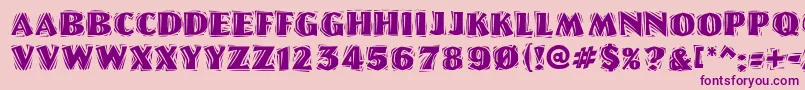 Linolettercutragged ffy Font – Purple Fonts on Pink Background