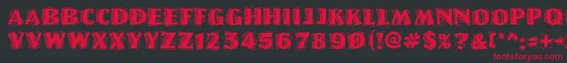 Linolettercutragged ffy Font – Red Fonts on Black Background