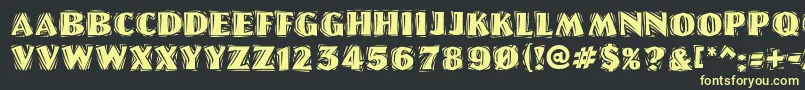 Linolettercutragged ffy Font – Yellow Fonts on Black Background