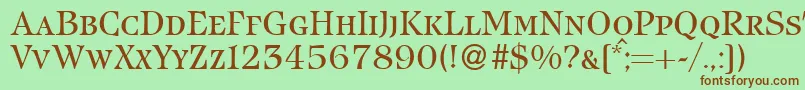 IcebergsmcRegularDb Font – Brown Fonts on Green Background